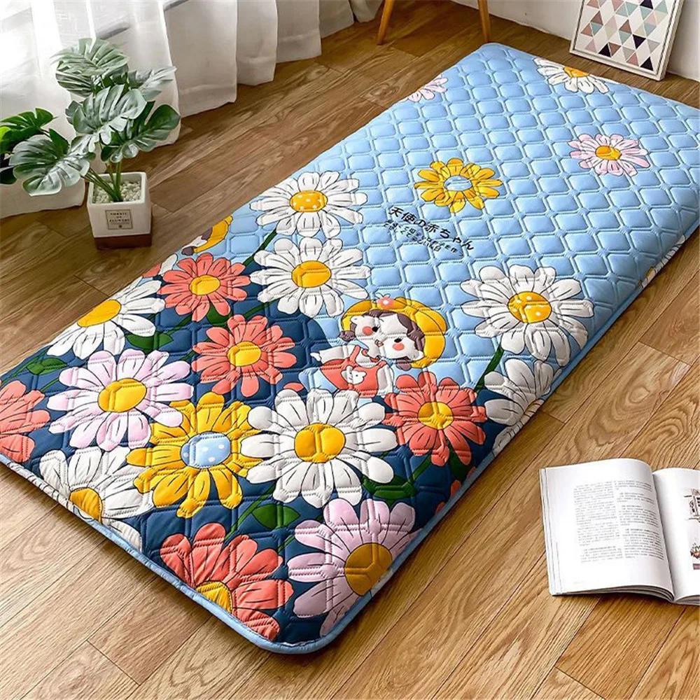Description Picture 2 of itemNew Pattern Portable Folding Bed Mattress Comfortable Cushion on Floor Soft Single Mattress for Students Men Women