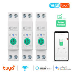 Tuya WiFi MCB Smart Circuit Breaker Over Current Under Voltage Protection Power Metering 1-63A Remote Control Google Home Alexa