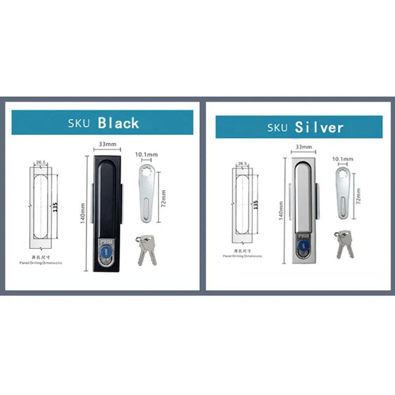 Description Picture 4 of item1Set Switch Mailbox Cabinet Door Lock Kit Industrial Machine Tool Equipment Power Distribution Box Electric Cabinet Plane Lock