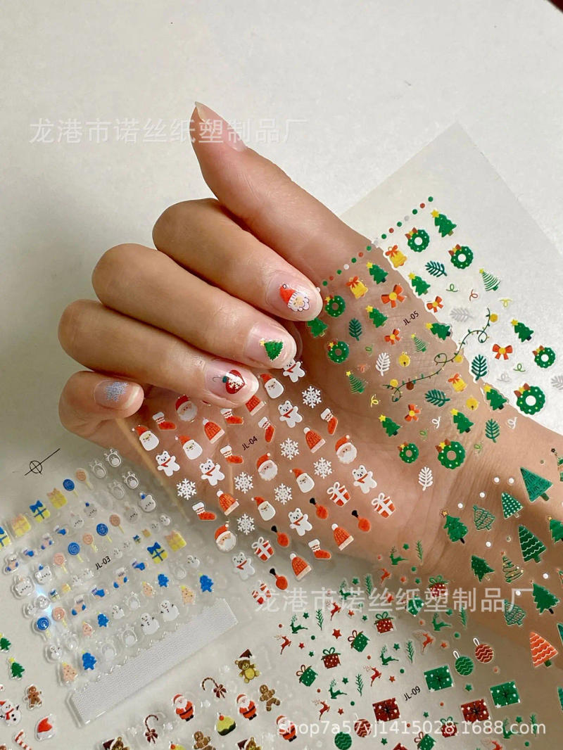 Description Picture 3 of item30Sheets Christmas Nail Stickers 1000+ Patterns Christmas Nail Art Decals Adhesive Nail Decals with Deer Snowman (Classic Style)