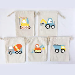 5pcs Construction Truck theme Candy gift Goodie bags Excavator Dump boy girl first 1st 2nd 3rd Birthday Party decoration Favor