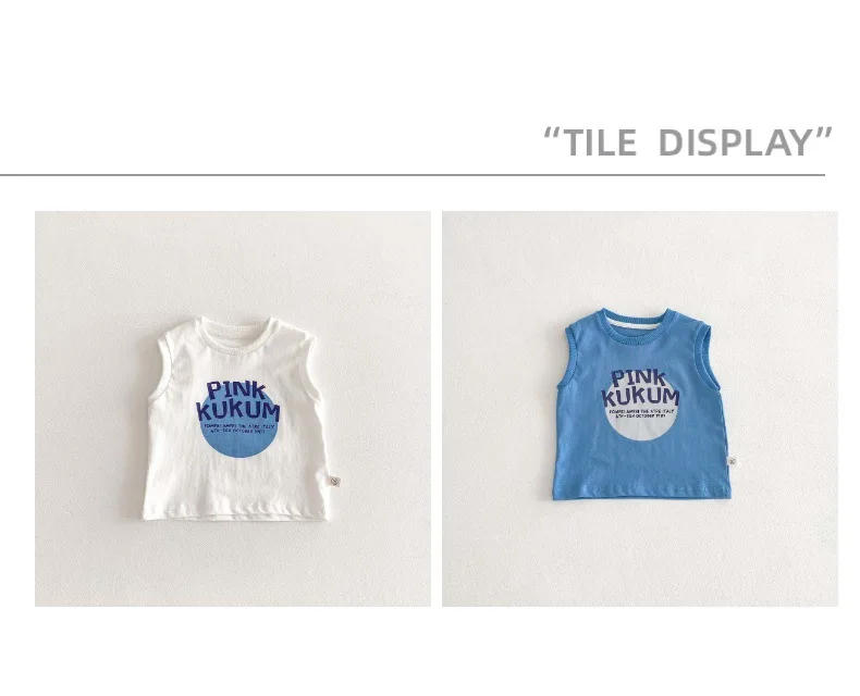 Description Picture 4 of itemBoys' Summer Korean Tank Top 2025 Children's Sleeveless T-shirt Handsome Letter Solid Color Top Versatile