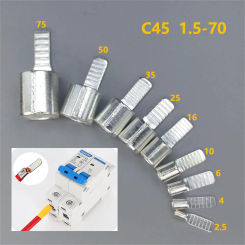 C45 Terminals for DZ47 Air Switch Circuit Breaker Wire Connector Electric Cable Connector Copper Crimp Terminal C45-1.5-70mm2