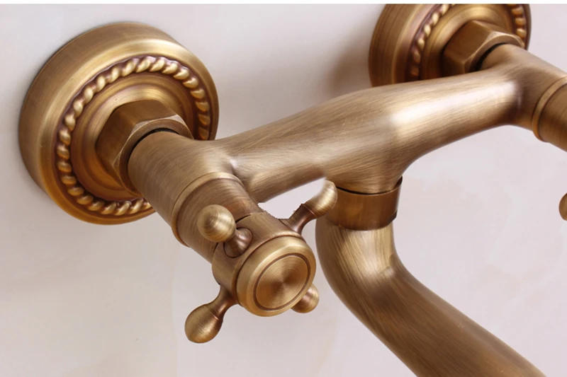 Description Picture 4 of itemAntique Copper Basin Faucet Sink Dual Handles Bathroom Tub Faucet Bath Room Supplies