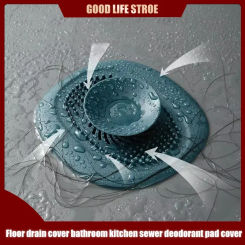Floor drain cover bathroom kitchen sewer deodorant pad cover floor drain deodorizer anti-clogging sink plug water filter tools