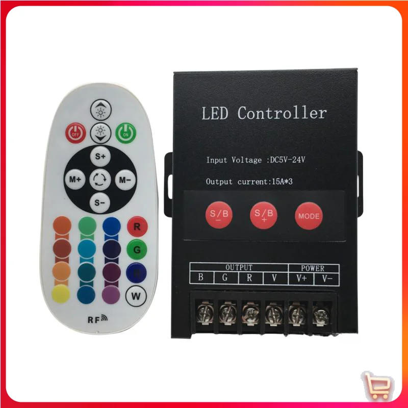 Description Picture 4 of itemDC5V-24V RF Wireless RF25Key 15A*3CH RGB LED Controller 45A LED Repeater Amplifier 5050 RGB 12V Led Strip Light RGB Controller