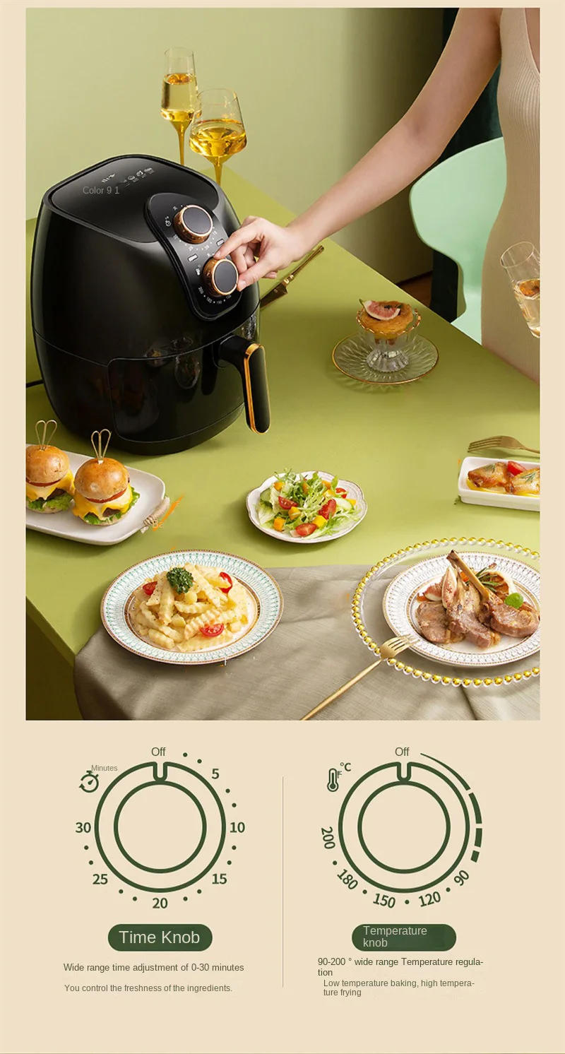 Description Picture 5 of itemHousehold Air Fryer Without Oil Large Capacity Inteligente Multifunctional 360°Baking Electric Deep Fryer Air Fryer Accessories