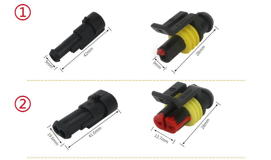 Description Picture 2 of item1 Set 1 2 3 4 5 6 Pin Super Seal AMP Electrical Connector Automotive Waterproof Xenon Lamp Male And Female Plug For Car