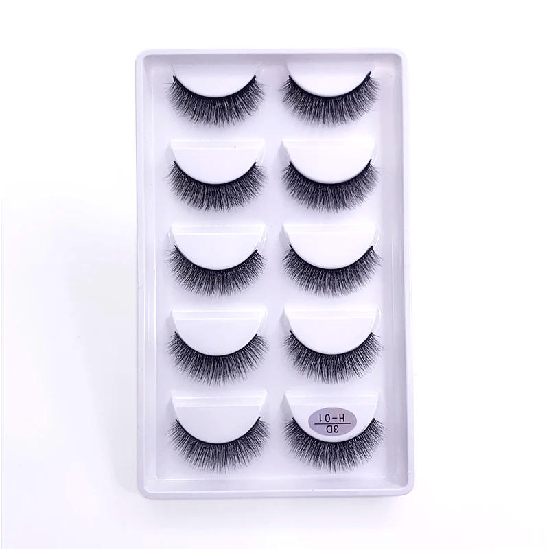 Description Picture 3 of item5 pairs Nature False Eyelashes Soft 3D faux Mink Eyelashes Short Curled Natural Eyelashes Hand-made Delicate Lashes makeup tools