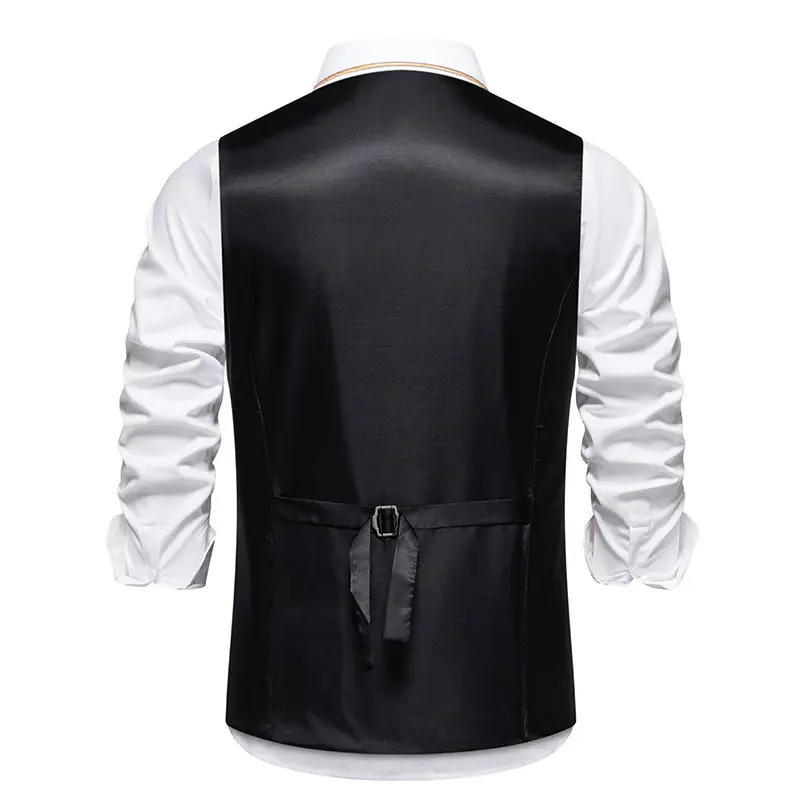 Description Picture 5 of itemMens Vest Formal Colete Social Masculino 2024 Vintage Elegante Suits Collar Chain Matching Gentleman Wedding Party Waistcoat