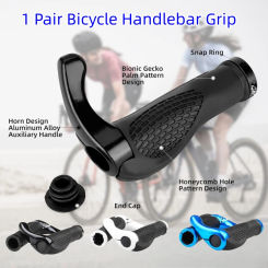 Bicycle Handlebar Grip Ergonomic Anti Skid Lock on Handle Cover Aluminum Alloy Rubber Grips MTB Bike Accessories