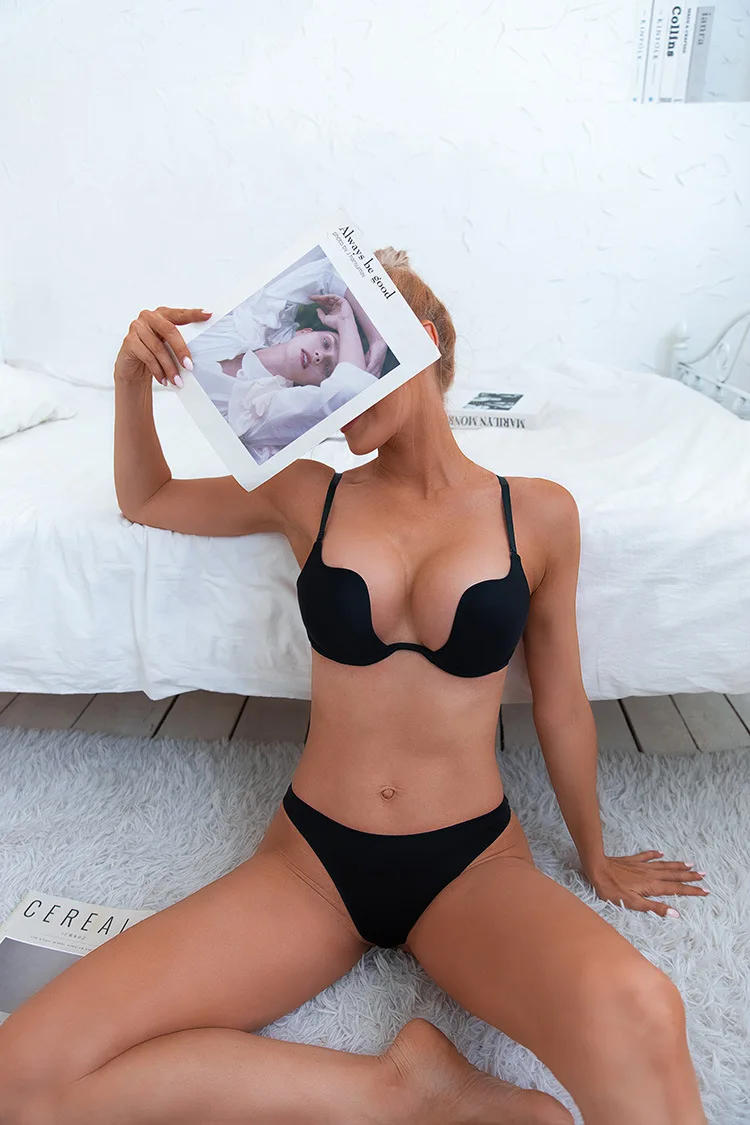 Description Picture 6 of itemSexy Push Up Bra U Backless Bras Women Sport Yoga Low Cut Open Back Dresses Wedding Underwear Invisible Seamless Deep Lingerie