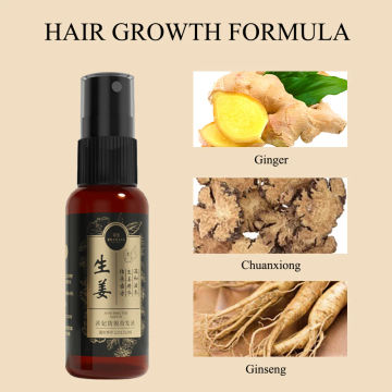 Ginger Hair Growth Spray Oil Prevent Hair Loss Scalp Nourishing for Men Women Essential Oil Products Effective Anti-hair Loss
