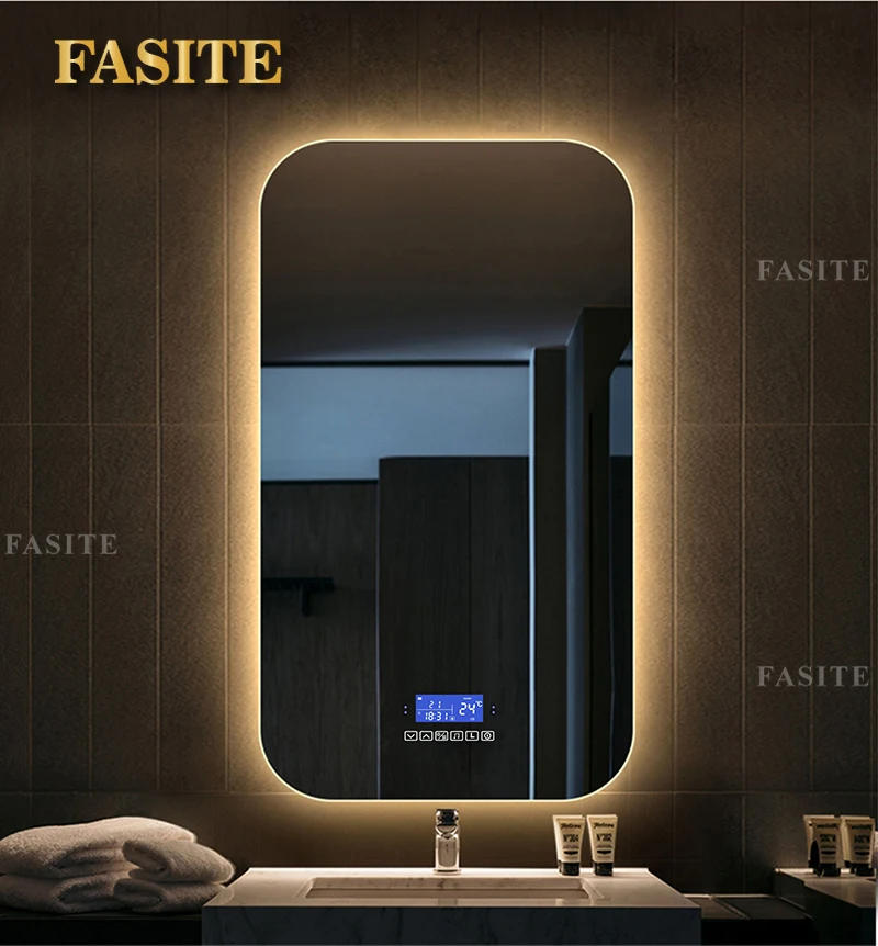 Description Picture 3 of itemBath LED Light Makeup Mirror Smart Touch Screen Bathroom Vanity Mirror With Bluetooth Anti-Fog Human Body Induction Function