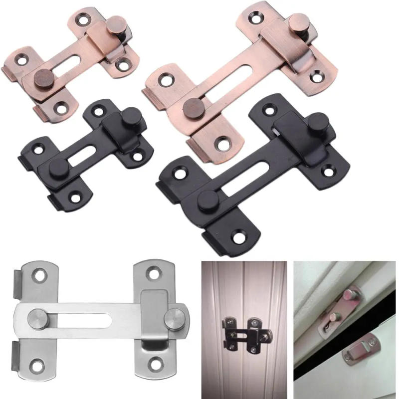 Description Picture 2 of itemStainless Steel Straight Lock Buckle Security Hasp Door Bolt Cabinet Catches Window Catch Lock Silent Gate Buckle Padlock Clasp