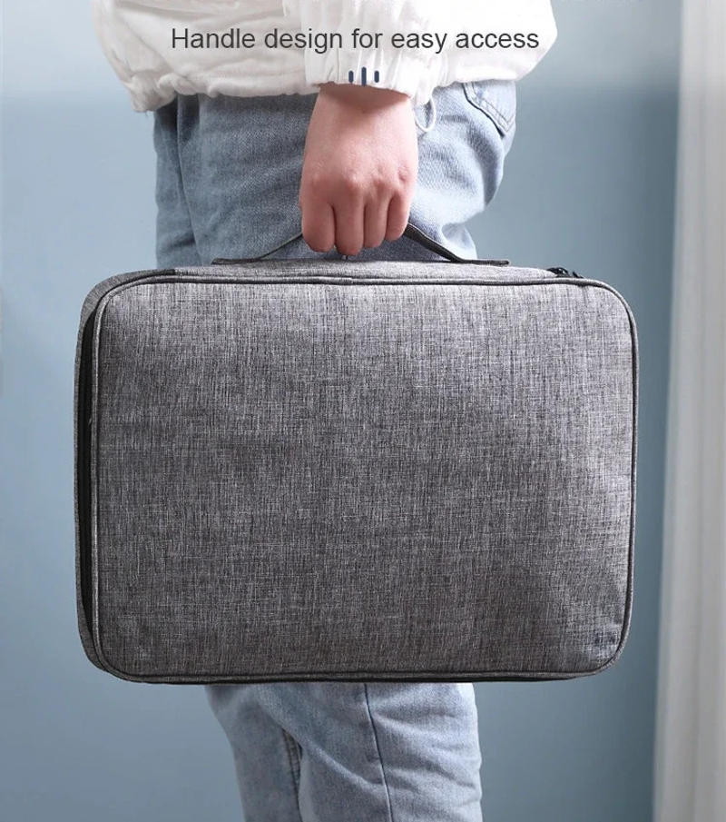 Description Picture 6 of itemPortable Office Document Storage Bag Organizer File Boxes Bins Basket Drawer Container Home Storage Organization Accessories