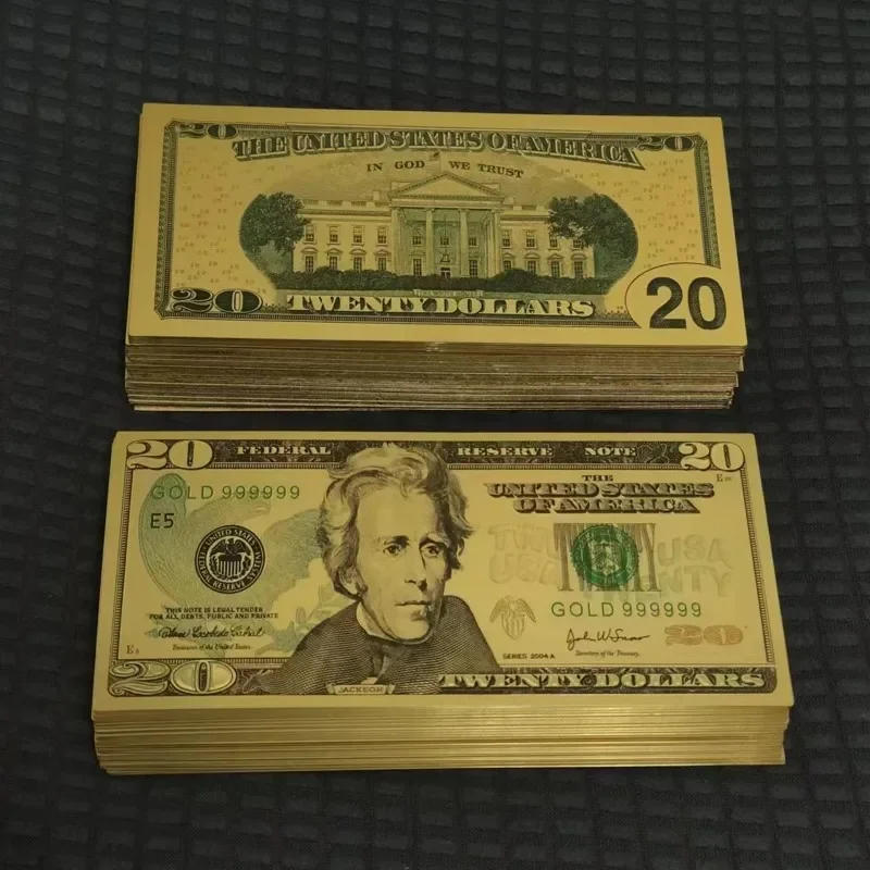 Description Picture 5 of item5~100pcs US Dollars 100 Dollar Bills Fake Dollars Gold Banknotes Golden USD Fake Money Crafts for Collection Home Decor