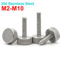 1/2/5pcs M2 M2.5 M3 M4 M5 M6 M8 M10 304 Stainless Steel Knurl Flat Head Hand Tighten Curtain Wall Glass Thumb Screw Bolt DIN653