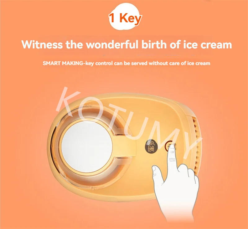 Description Picture 3 of item500ml Automatic Italian Ice Cream Machine Maker Mini Roll Soft Serve Hard Household Full Sorbet Fruit Dessert 220V