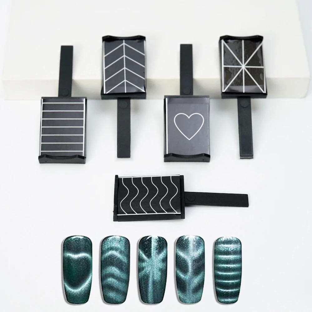 Description Picture 4 of itemNail Magnetic Stick 5Pcs/set Cat Eye Heart Effect  Grid Wavy 3D Board Painting Nail Tools Supplies 2304-01