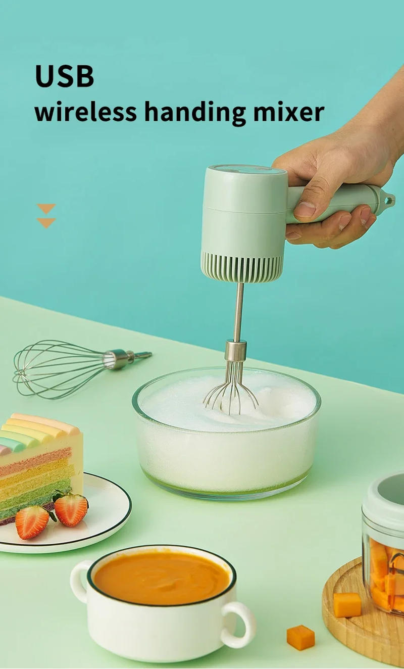 Description Picture 2 of itemAutomatic Egg Beater Electric Household Baking Cream Beater And Dough Beater Cake Mixer Cream Beater Mini Electric Wireless Hand