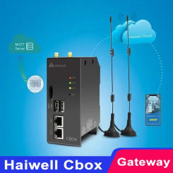 Haiwell SmartLink Gateway CBOX E CBOX-E with Ethernet 4G WIFI Download HMI Program in Gateway and Use Mobile Phone As A Monitor.