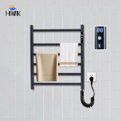 Black/White/Gray Stainless Steel Electric Heated Towel Rack.Digital Display Towel Radiator.Wall Mounted Towel Dryer.Towel Warmer