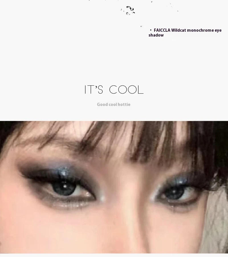 Description Picture 3 of itemMetallic Smoky Monochrome Eyeshadow Palette Glitter Punk Black Eye Shadow Palette Shimmer Pearl Eye Makeup Shiny Silkworm Shadow