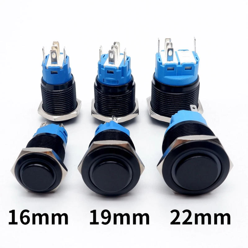 Description Picture 2 of item5PCS Black Push Button Switch 16/19/22mm Waterproof Led Lamp Metal Car Start Stop Buttons Self-reset Latching With Socket 5V 12V