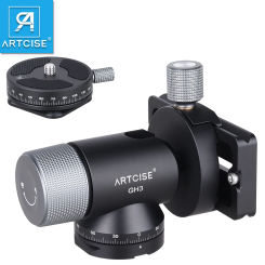 ARTCISE GH3 Gimbal Head for Monopod Tripod Long Telephoto Lenses,Metal Portable Tripod Head 360° Pan 90° Tilt,Max Load 4kg