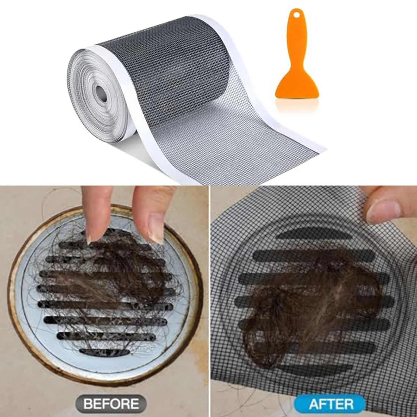 Description Picture 2 of itemAdjustable Mesh Shower Drain Cover Sticker For DIY Floor Drain Preven Anti Blocking Hair Filter Mesh Repair Bathroom Accessories