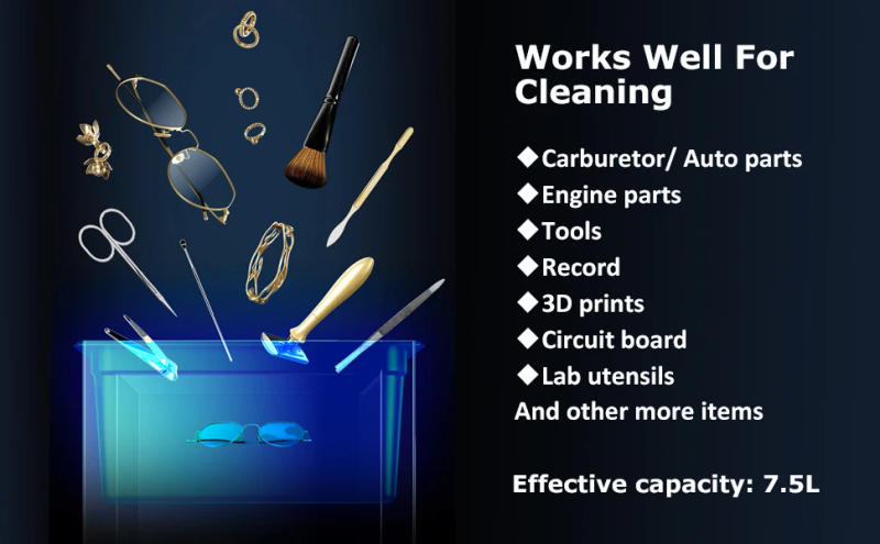 Description Picture 4 of item10L Ultrasonic Cleaner Heated Ultra Sonic Cleaner Machine With Timer 40kHz Ultrasound Bath for Carburetor Tools Parts