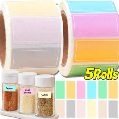 Writable Colored Label Stickers Kitchen Self-adhesive Spice Sticker DIY Classification Storage Waterproof Label for Home Office