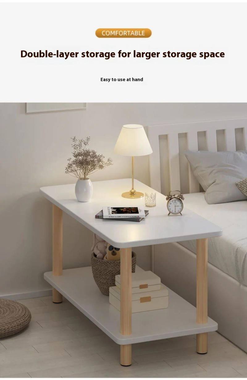 Description Picture 4 of itemjoinery Bedside table all solid wood simple modern bedroom Nordic log storage storage small household economic bedside cabinet