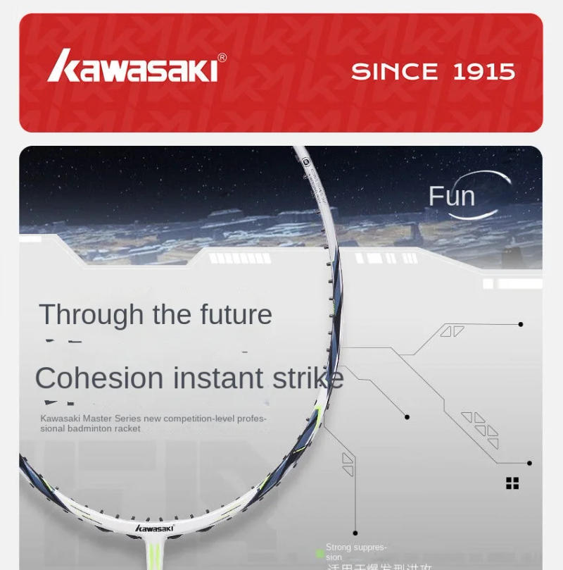 Description Picture 3 of itemKawasaki New Master Cross Space High-End Badminton Racket Full Carbon Competition Training Men and Women Single Shot