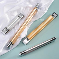 Aluminum Alloy Rose Gold Sand White Door Knobs Modern Minimalist Handle Wardrobe Cabinet Drawer Pulls Household