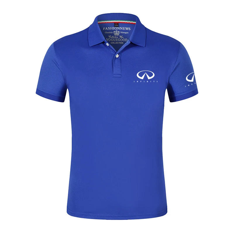 Description Picture 6 of itemInfiniti 2023 Men's Fashion Printing Summer Short Sleeves Solid Color Classic Casual Slim Ordinary Lapel Polo Shirt Tops