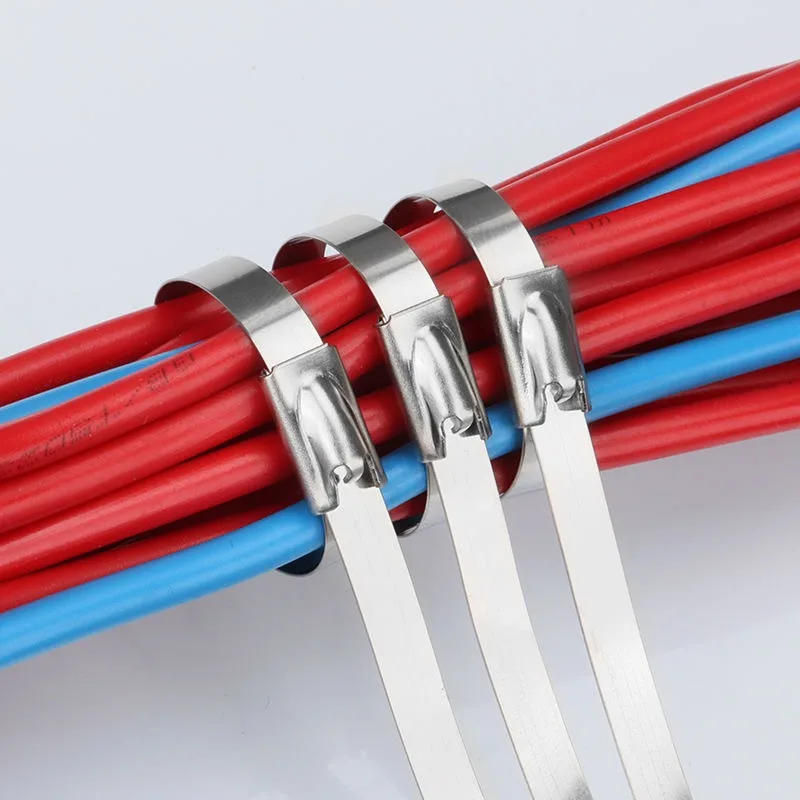 Description Picture 4 of itemMetal Zip Ties Stainless Steel Heavy Duty Cable Ties 4.6mm Multipurpose Exhaust Wrap Self-Locking Cable Wire Ties Fastening Ring