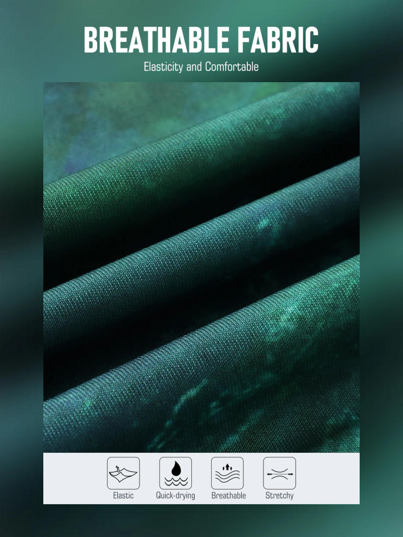 Description Picture 5 of itemMen's Long Sleeve Hoodie Fishing Shirt High Performance Drak Green Fishing Wear Uv Protection Quick Dry Jersey Lightweight