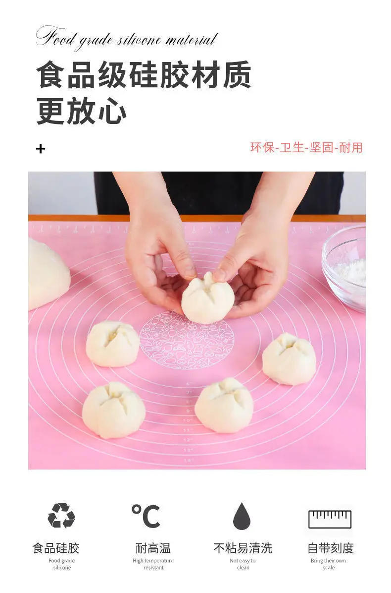Description Picture 4 of itemSilicone Baking Mat Pizza Dough Maker Pastry Kitchen Gadgets Cooking Tools Utensils Bakeware Kneading Accessories Lot