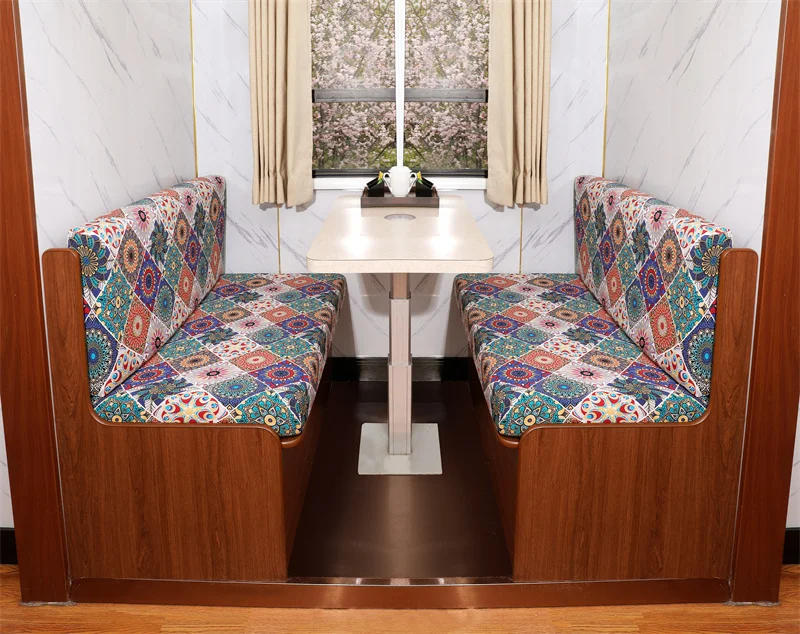 Description Picture 5 of item2pcs/set Elastic RV Dinette Cushions Covers Floral Print Spandex Armless Sofa Cover Camper Car Bench Cover Furniture Protector