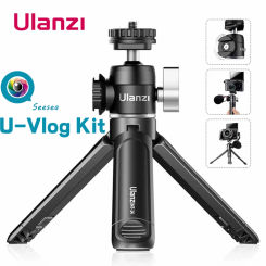 Ulanzi U-Vlog lite Mini Tripod with 360 Ball Head & Cold Shoe Selfie Stick Tabletop Tripod for Camera iPhone Android Phone DSLR