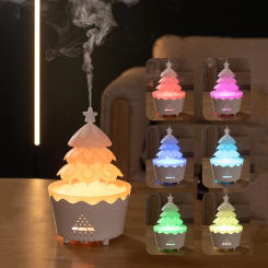 New Christma Tree 7color night light Humidifier Home Desktop bedroom essential oil diffuser Christmas tree raindrop humidifie