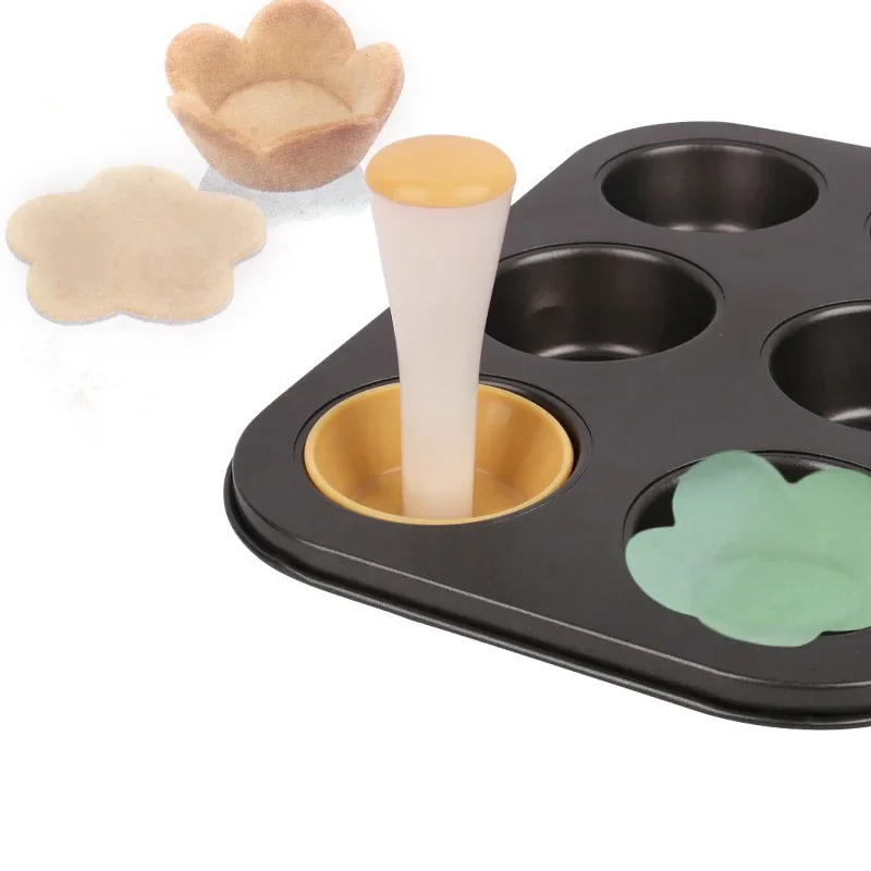 Description Picture 5 of itemPastry Dough Tamper Kit Kitchen Flower Round Cookie Cutter Set Cupcake Muffin Tart Shells Mold Round/Phyllo Tartlet Shell Maker