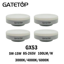 8pcs LED spotlight GX53 wardrobe light grille light AC85-265V 5W-15W no flickering 100LM/W warm white light suitable for kitchen