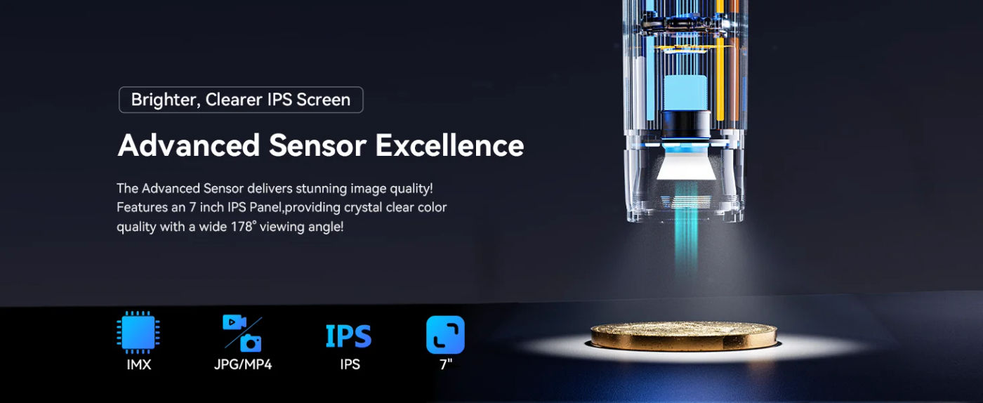 Description Picture 6 of itemTOMLOV 4K Digital Microscope TM4K 8" HDMI Soldering Microscopio 2000X Flex Arm Electronics Repair Video Microscopes for Phones
