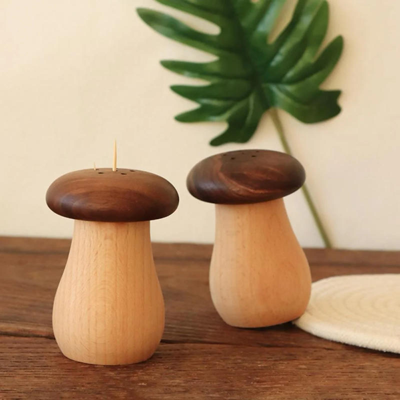Description Picture 5 of itemCreative Toothpick Holder Mushroom Toothpick Box Household Wooden Toothpick Box Cute Mushroom Toothpick Jar Table Decoration