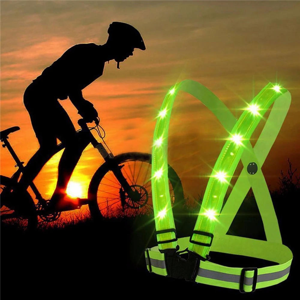 Description Picture 4 of itemHigh Visibility Reflection Vest Cycling Vest Reflective Safety Belt With LED Light Night Running Cycling Walking Jogging Vests