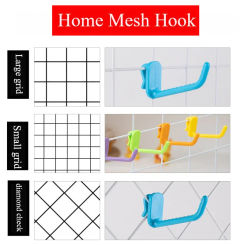 Metal Mesh Panel Hangers Clothes Wall Hanging Hooks Supermarket Display Hooking Racking Accessory Slat Household Organizers Hook