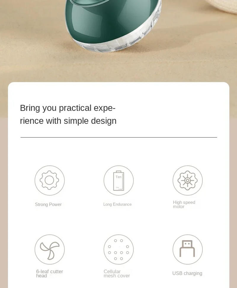 Description Picture 3 of item5V/220V Lint Remover with Extra Large Shaving Head, Cordless Clothes Shaver for Home Use, Rechargeable and Portable